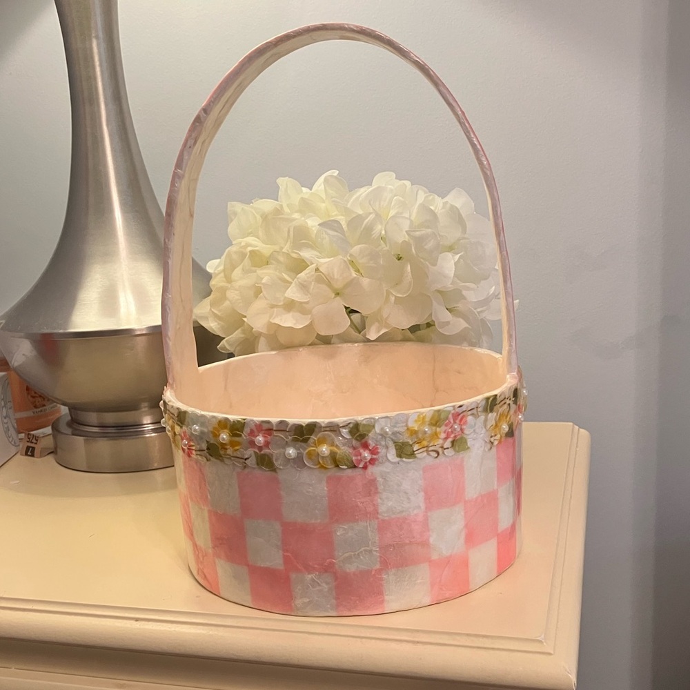 Mackenzie Childs Tisket a Tasket Basket NWOT